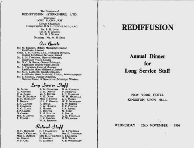 Long Service Dinner 1966 Long Service Dinner 1966